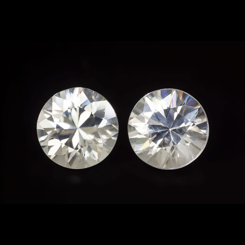 [WZRB0650X3] Zircon 6.50mm Round White Pair