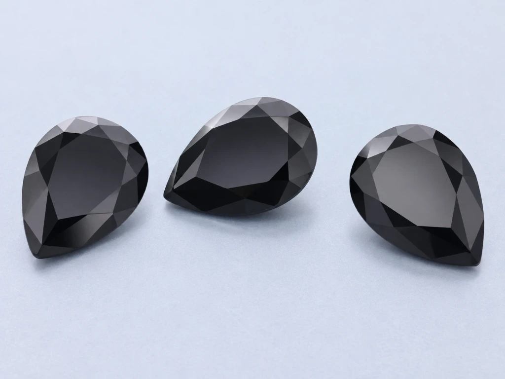 Black Spinel 14x10mm Pear Shape