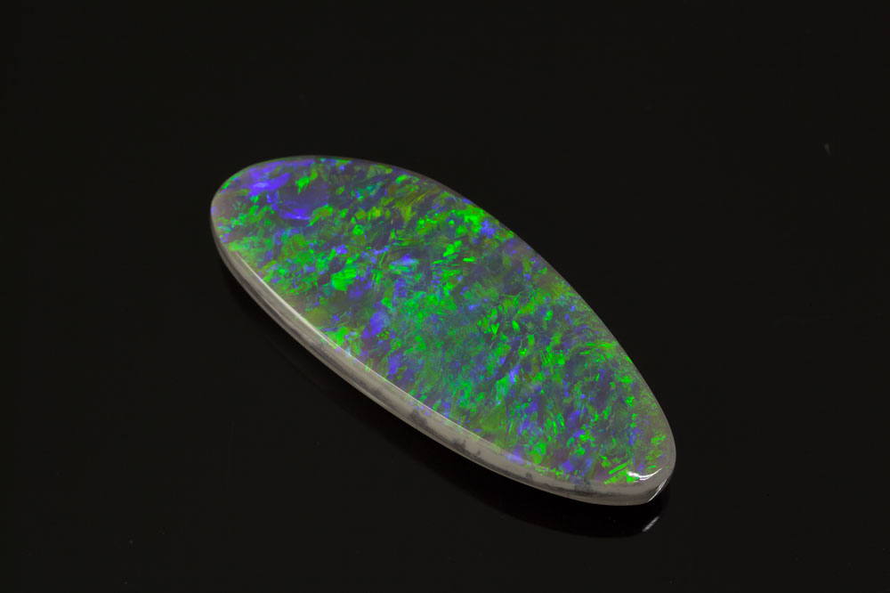 [NKFC2518X1] Solid Black Opal 23x9mm Free Form