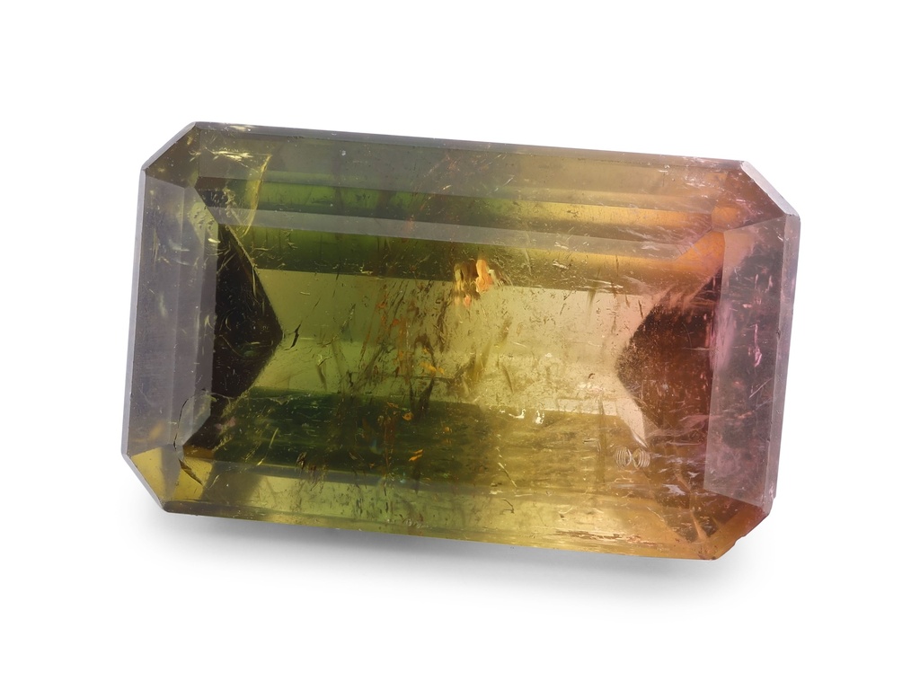 [UMOS1812X1] Tri Colour Tourmaline 18.4x11.1mm Emerald Cut