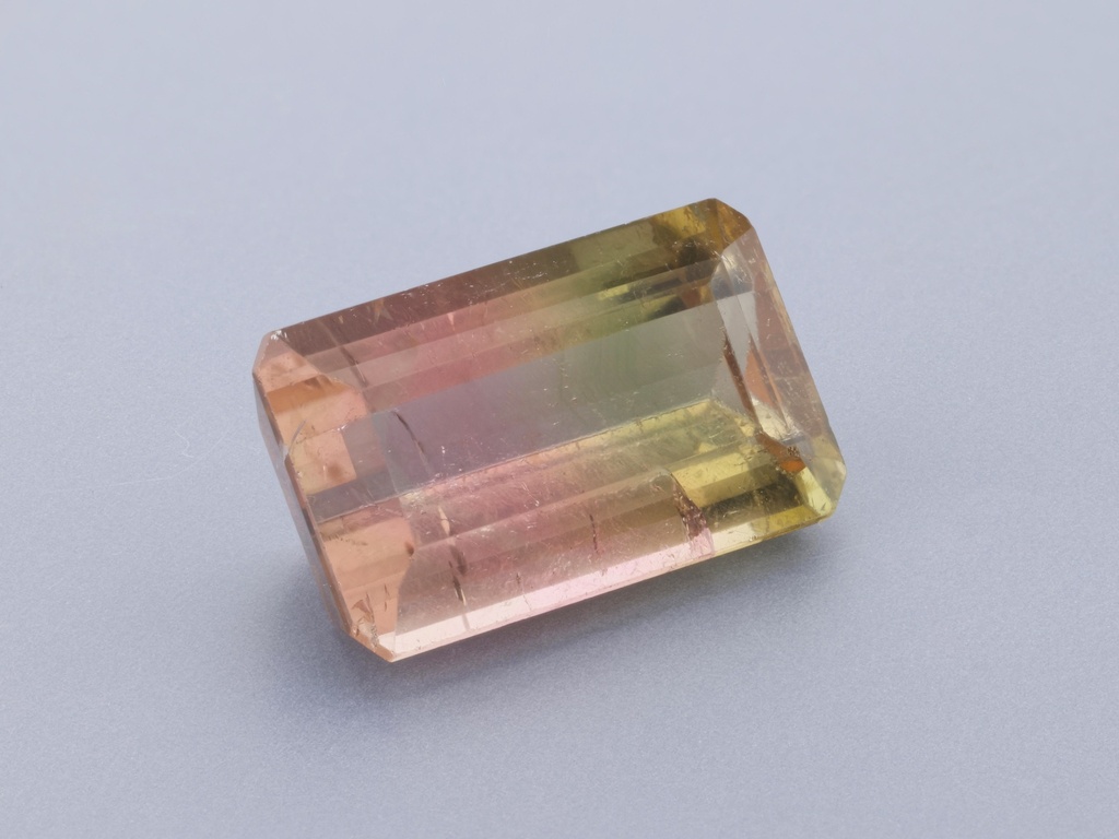 Tri Colour Tourmaline 13.7x8.65mm Emerald Cut
