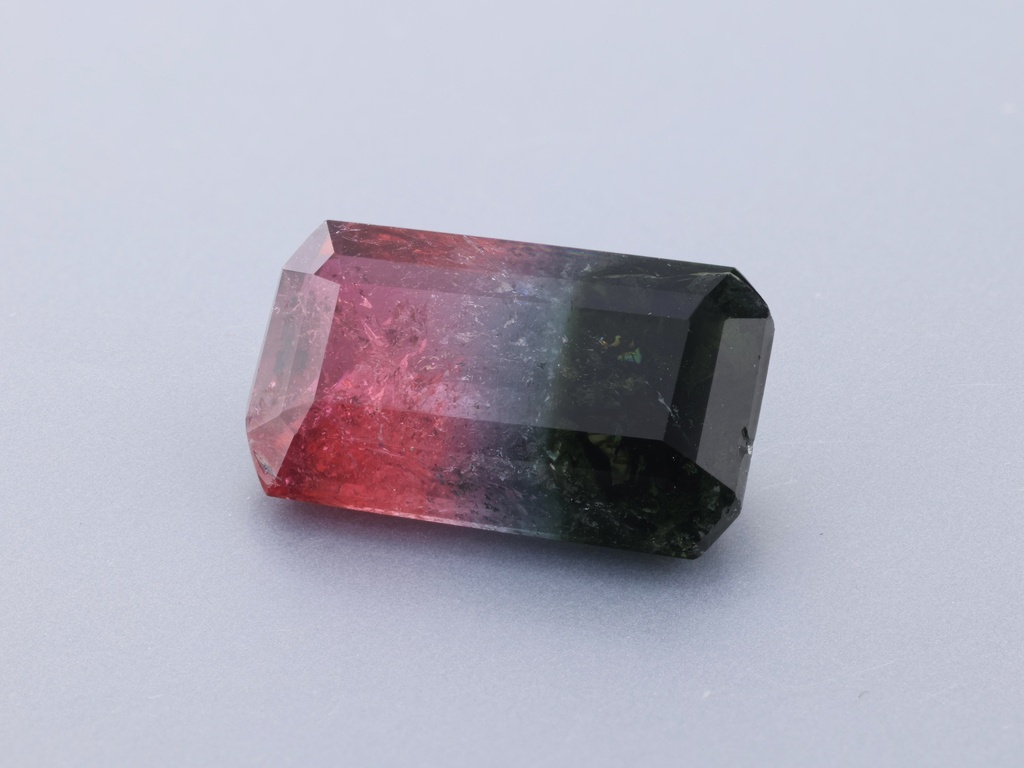 Tri Colour Tourmaline 15.05x8.95mm Emerald Cut
