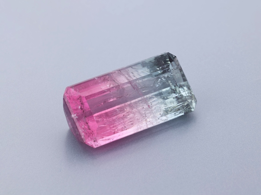 Watermelon Tourmaline 14.9x7.15mm Emerald Cut