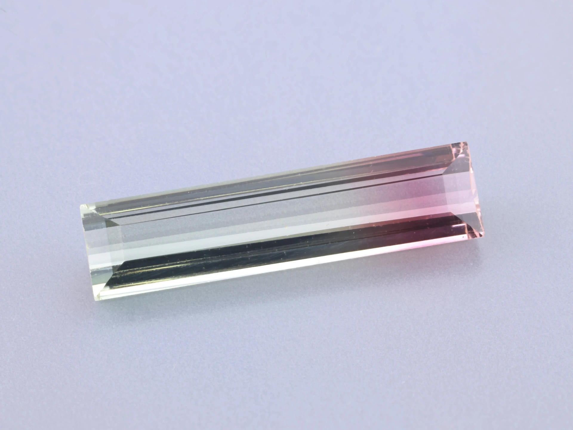 Bi Colour Tourmaline 18.6x4.5mm Baguette