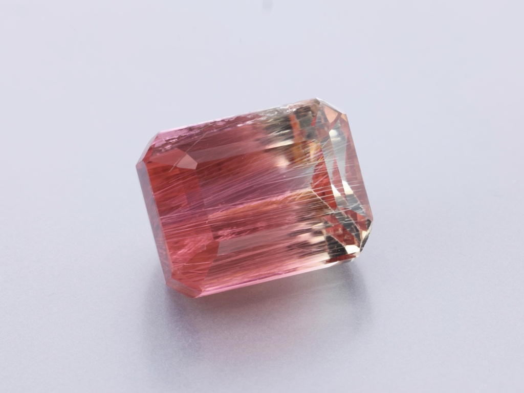 Pink Tourmaline White 8.7x6.8mm Emerald Cut