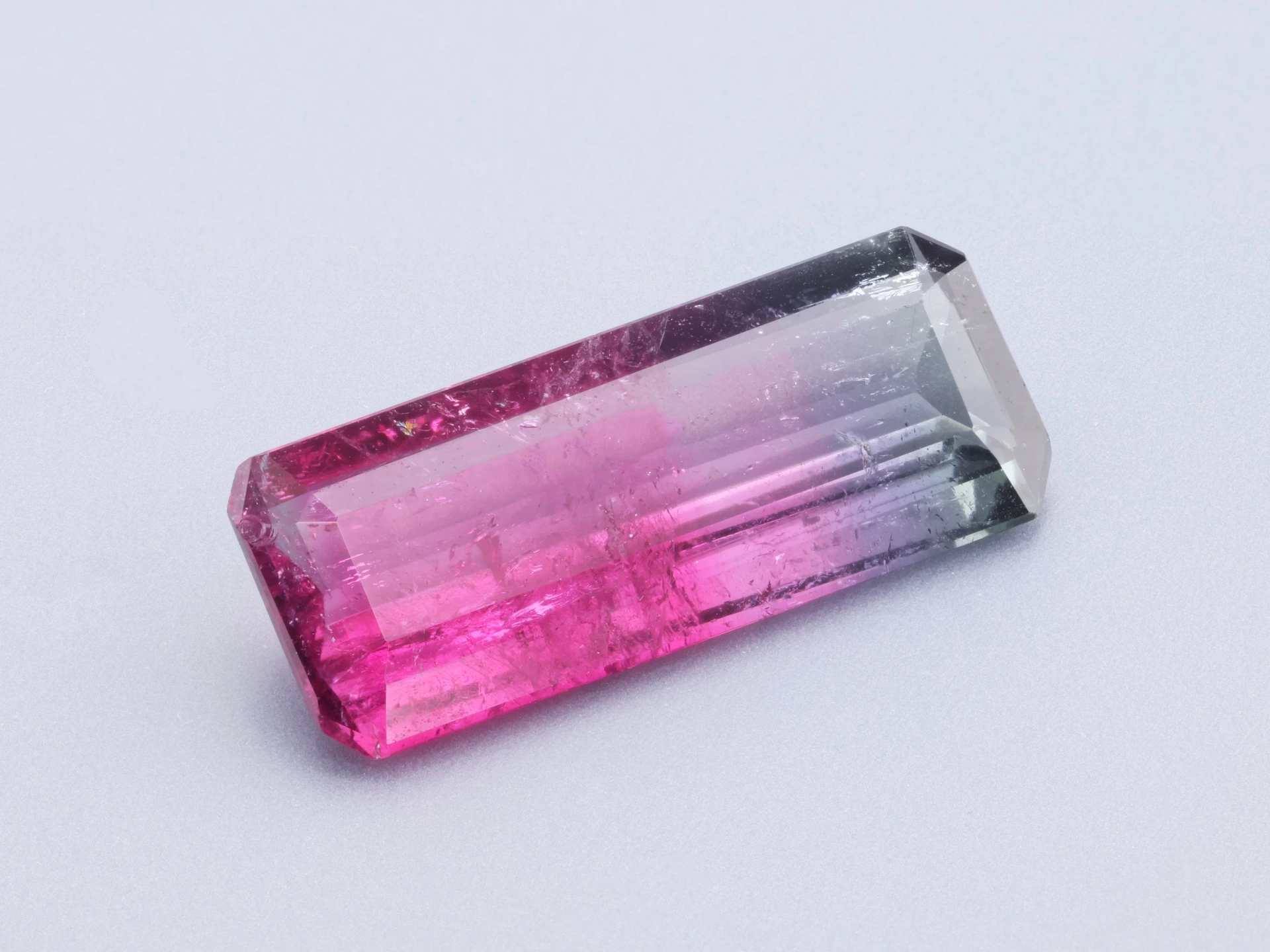 Bi Colour Tourmaline 16.85x6.85mm Emerald Cut
