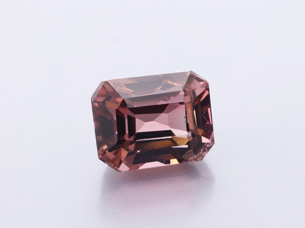 Pink Orange Tourmaline 7.5x6.8mm Emerald Cut