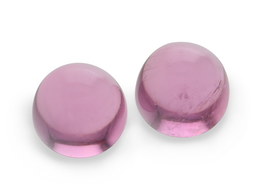[UPRC0700X1] Pink Tourmaline 7.00mm Round Cabochon PAIR