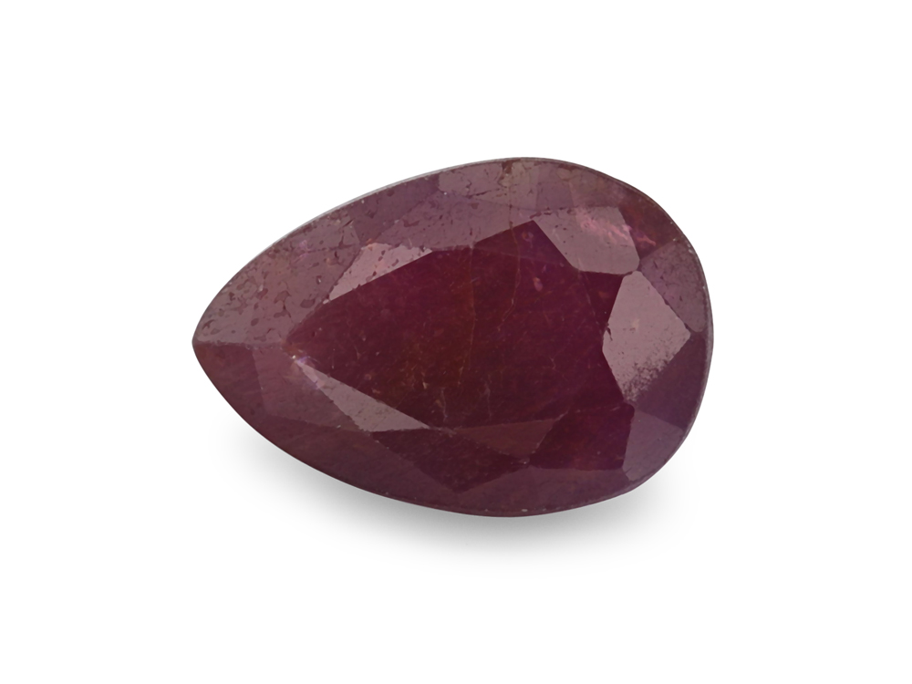 [RRPB0906X1] Ruby 8.5x5.8mm Pear Shape Dark Red