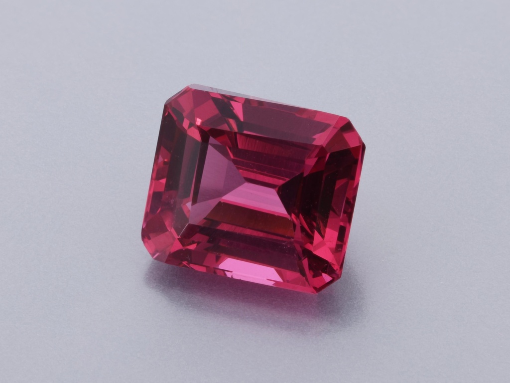 Spinel 6.6x5.75mm Emerald Cut Dark Pink