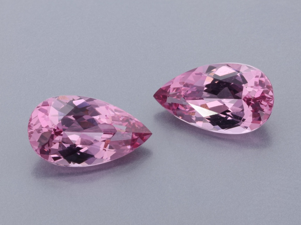 [LPPB0705X1] Spinel 7.5x4.35mm Pear Shape Pink - Pair