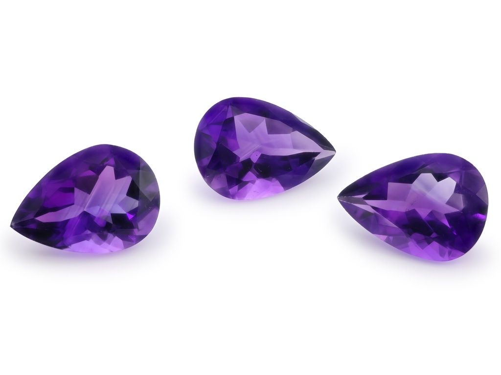 Amethyst 14x10mm Pear Shape Dark