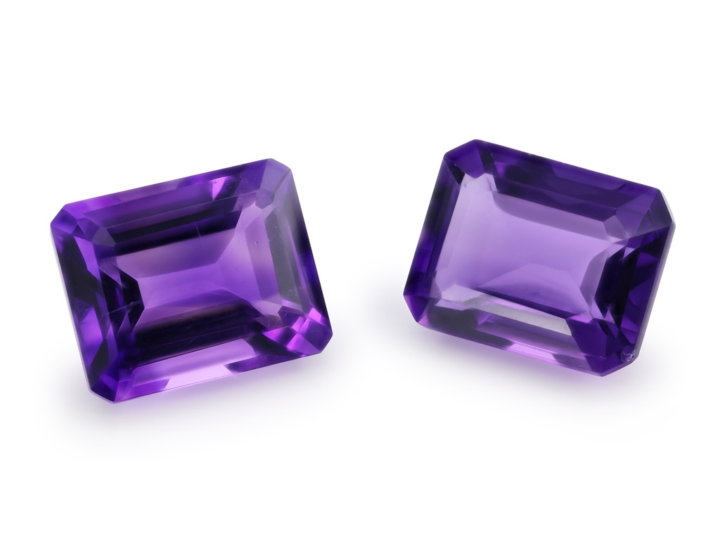 Amethyst 10x8mm Emerald Cut Dark