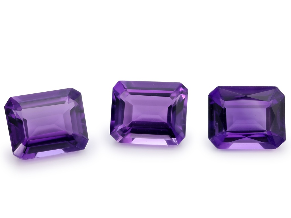 Amethyst 12x10mm Emerald Cut Dark