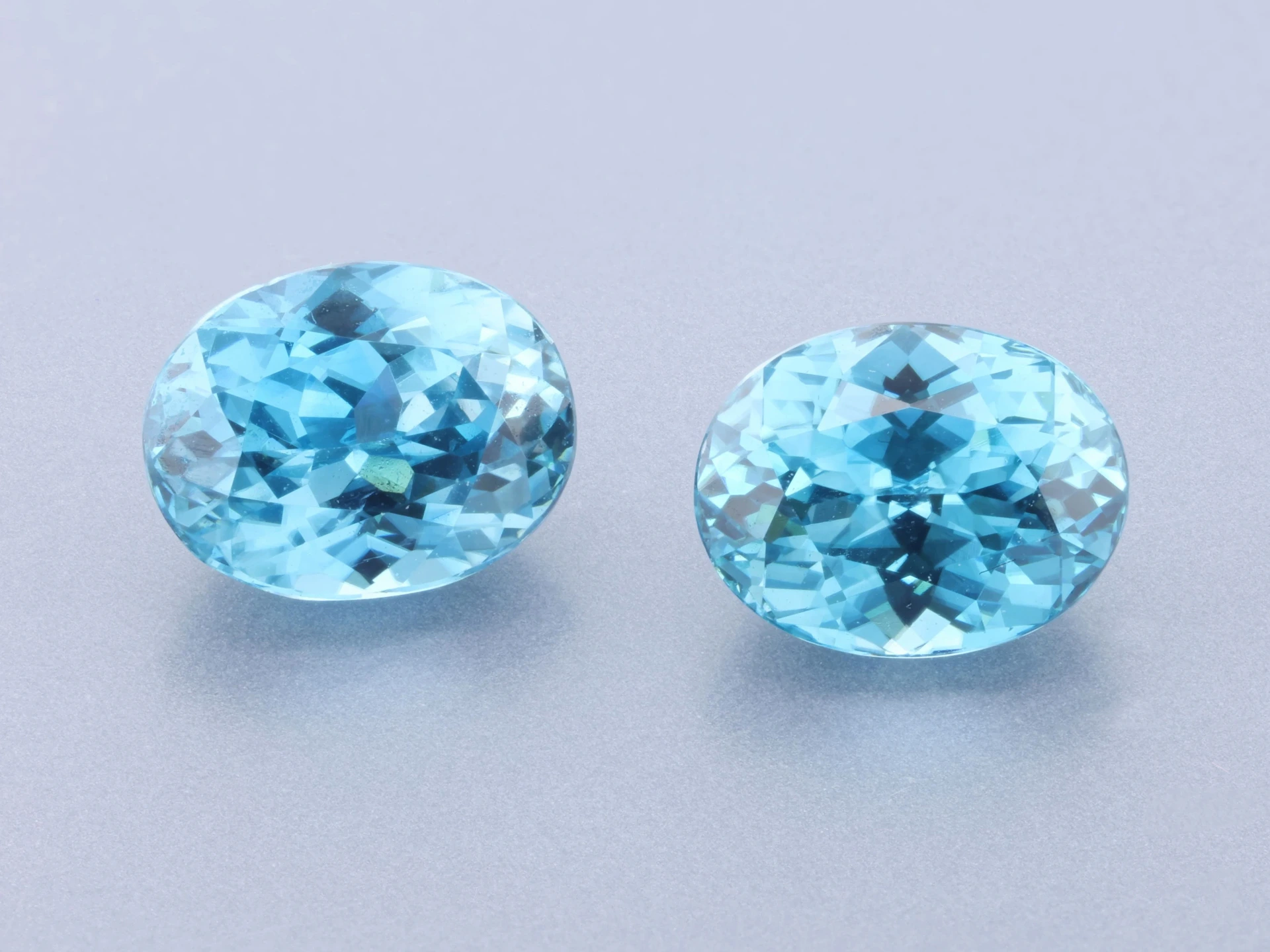 Blue Zircon 6.4x5mm Oval PAIR