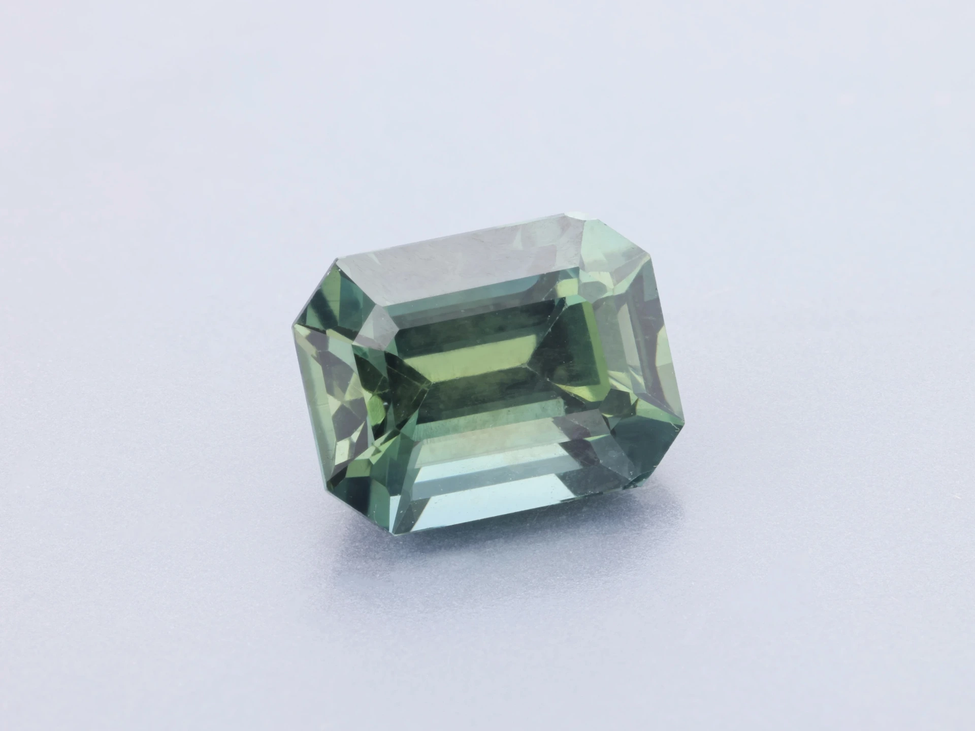 Sapphire 6.25x4.8mm Emerald Cut Green