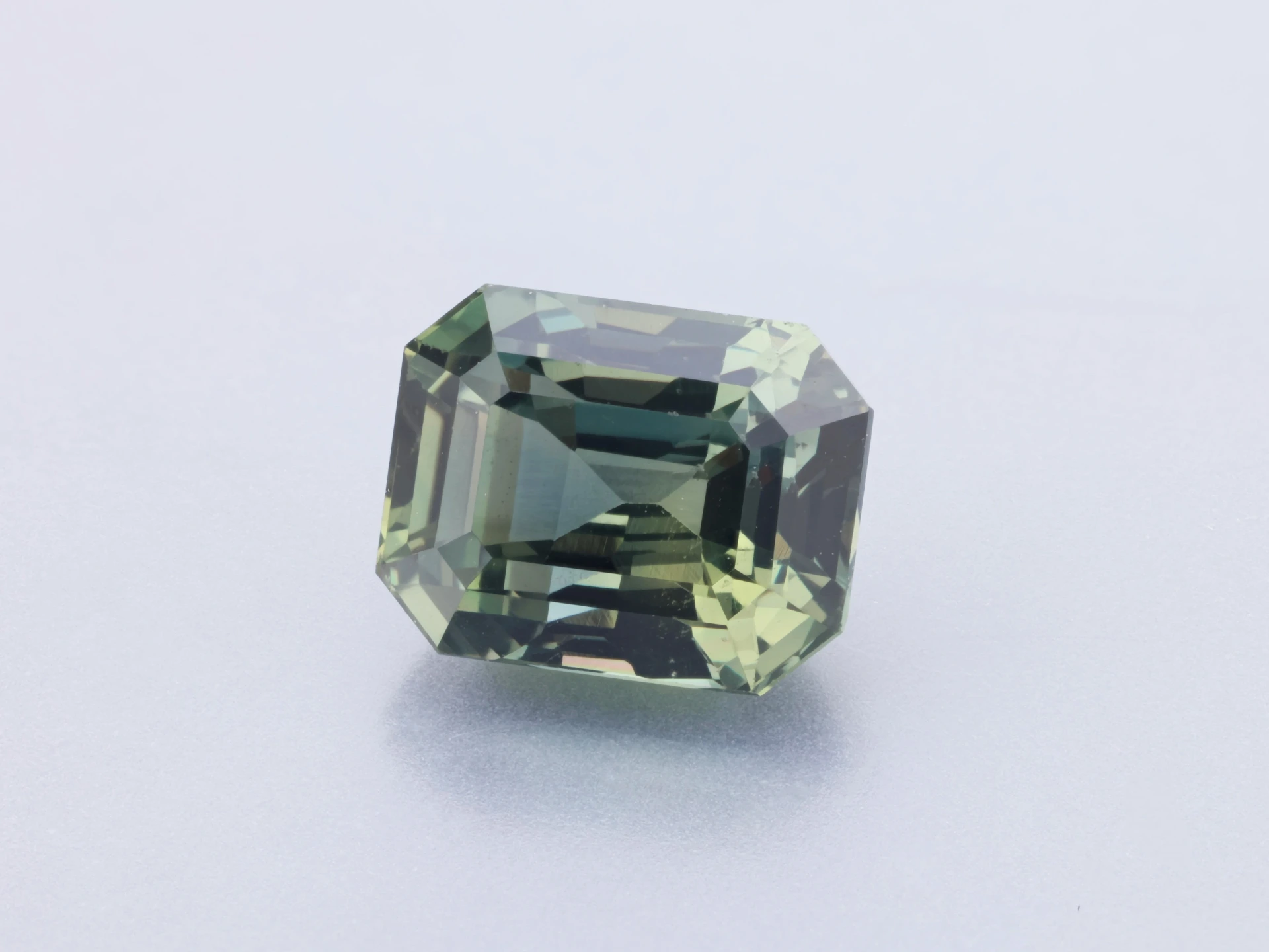 Sapphire 6.5x5.1mm Emerald Cut Green