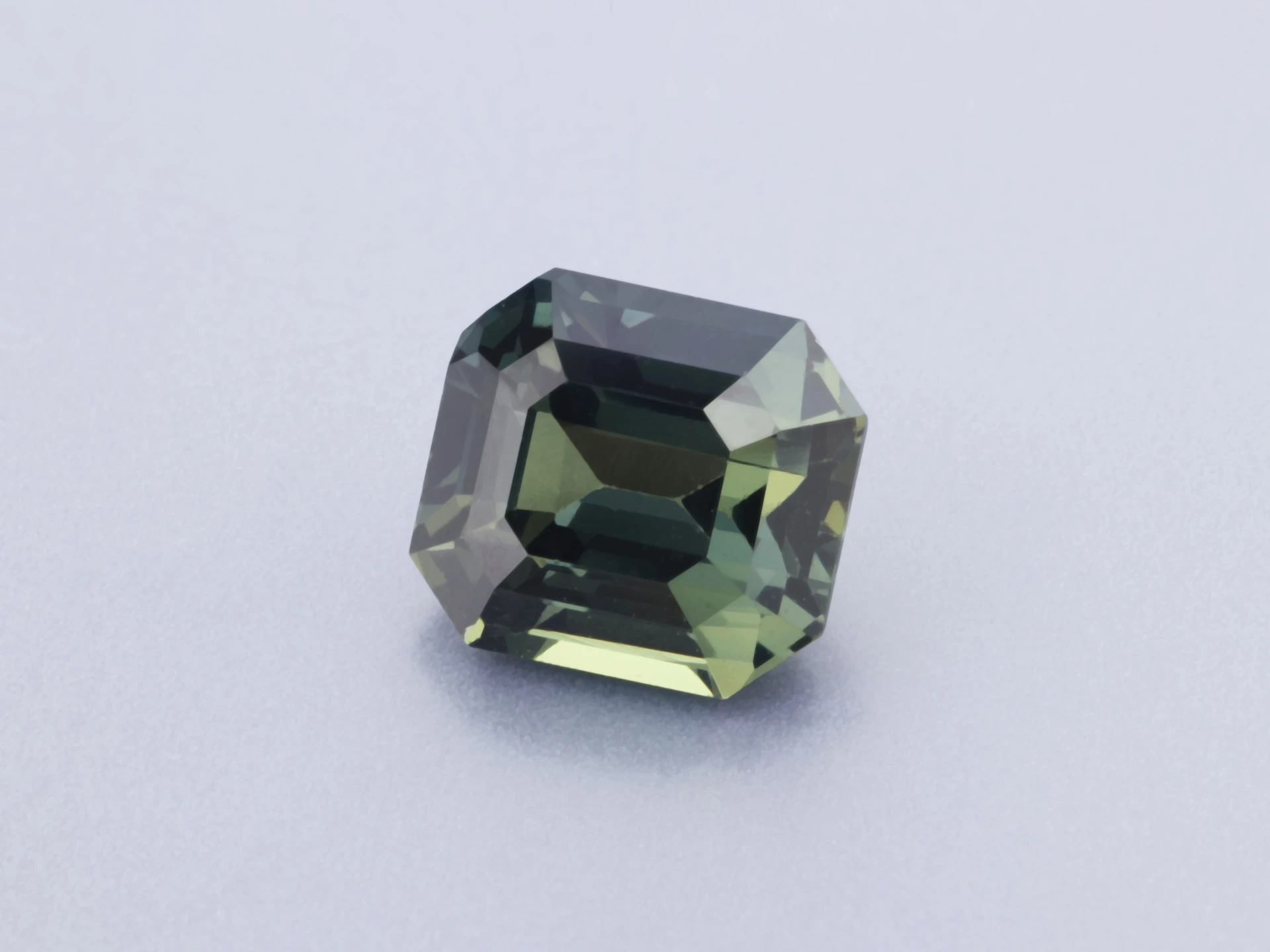 Sapphire 6.4x5.85mm Emerald Cut Green