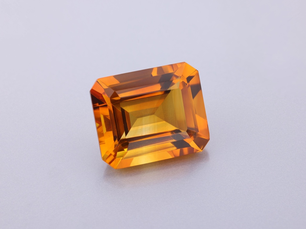 Citrine 12x10mm Emerald Cut Dark