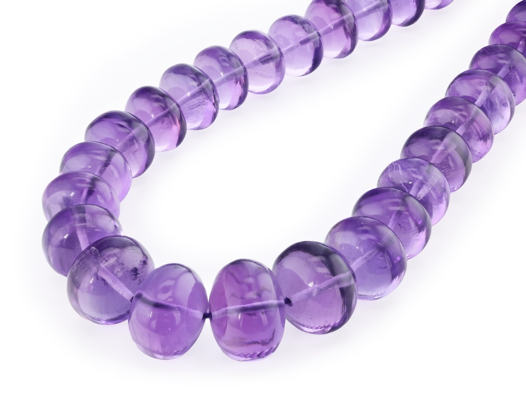 Amethyst 6.5-12.5mm Polished Rondelle Graduated