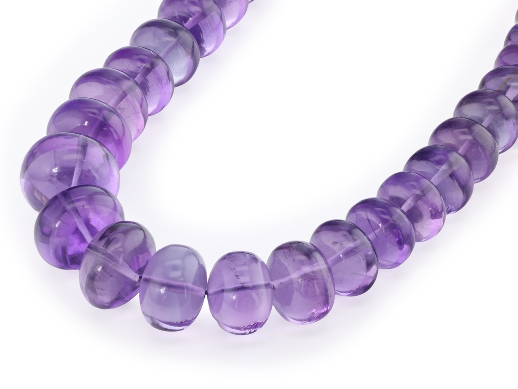 Amethyst 6.5-12.5mm Polished Rondelle Graduated