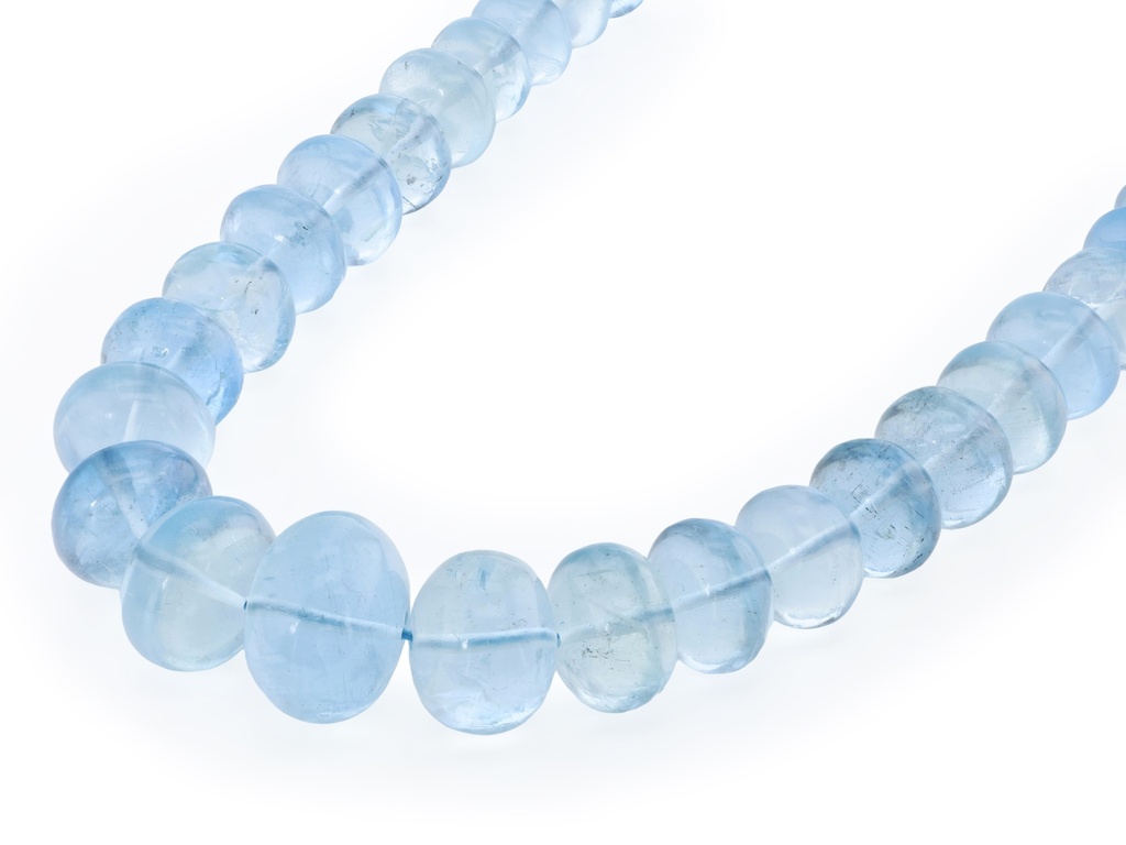 Aquamarine 3.5-11mm Polished Rondelle Graduated