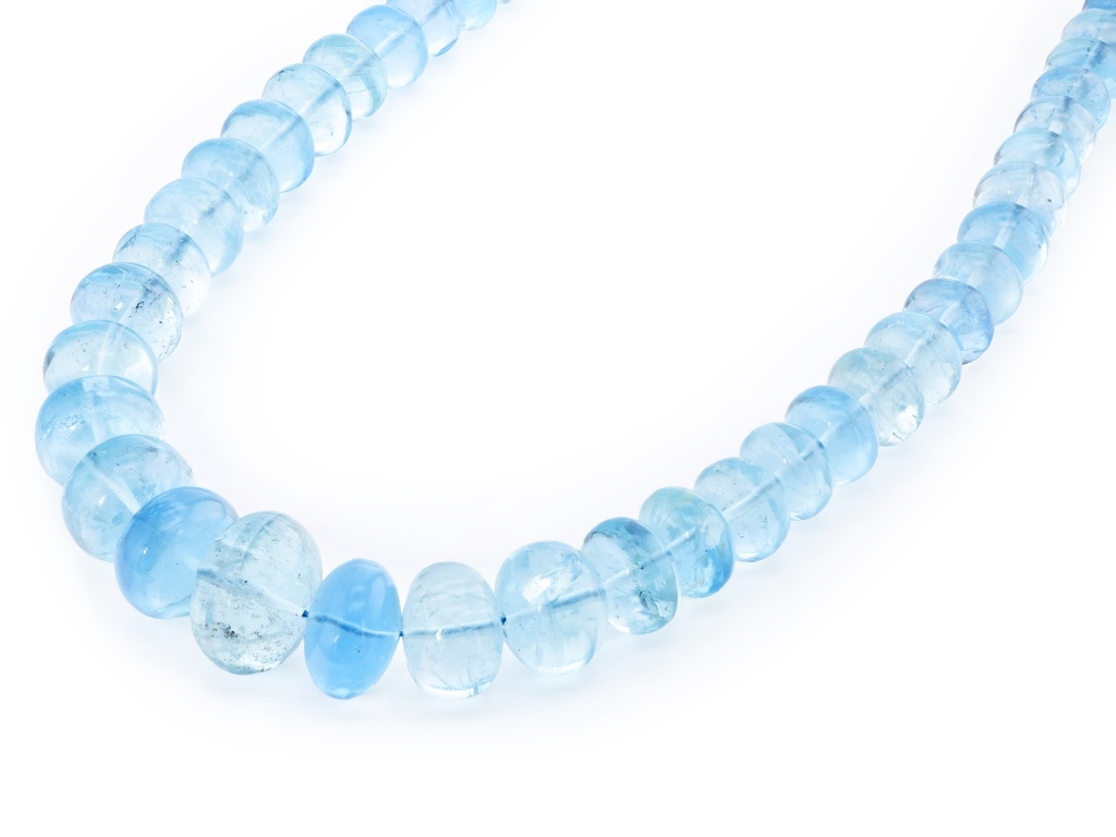 Aquamarine 3.5-11mm Polished Rondelle Graduated