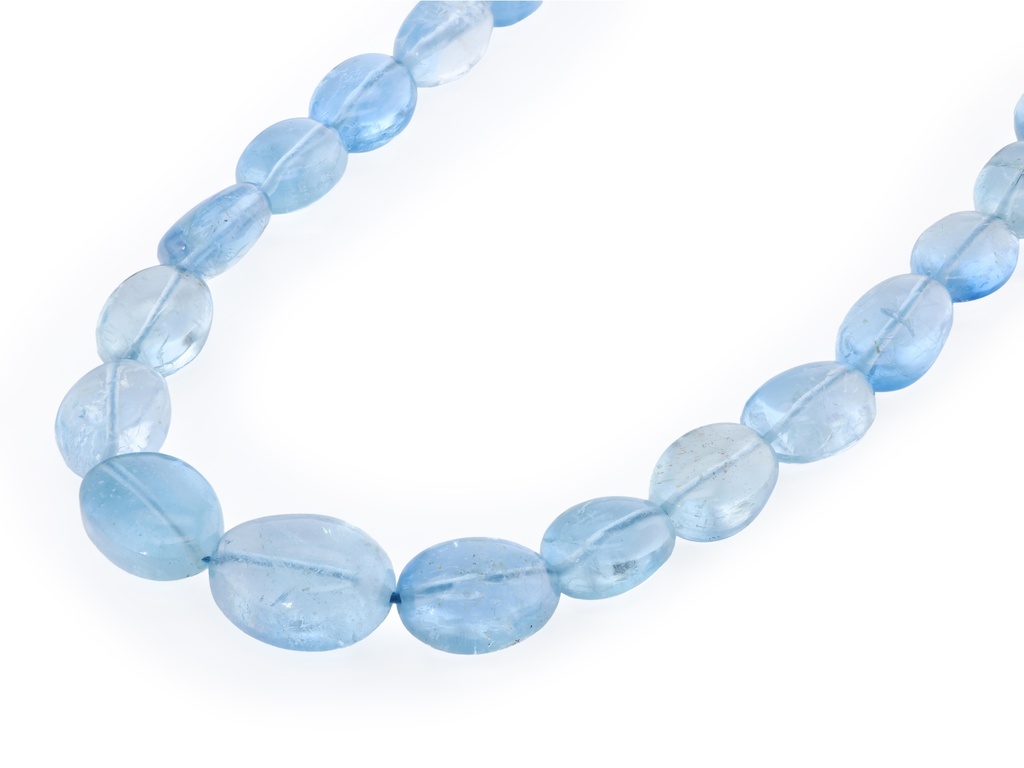 Aquamarine 6x5-12x10mm Polished Flat Oval Graduated