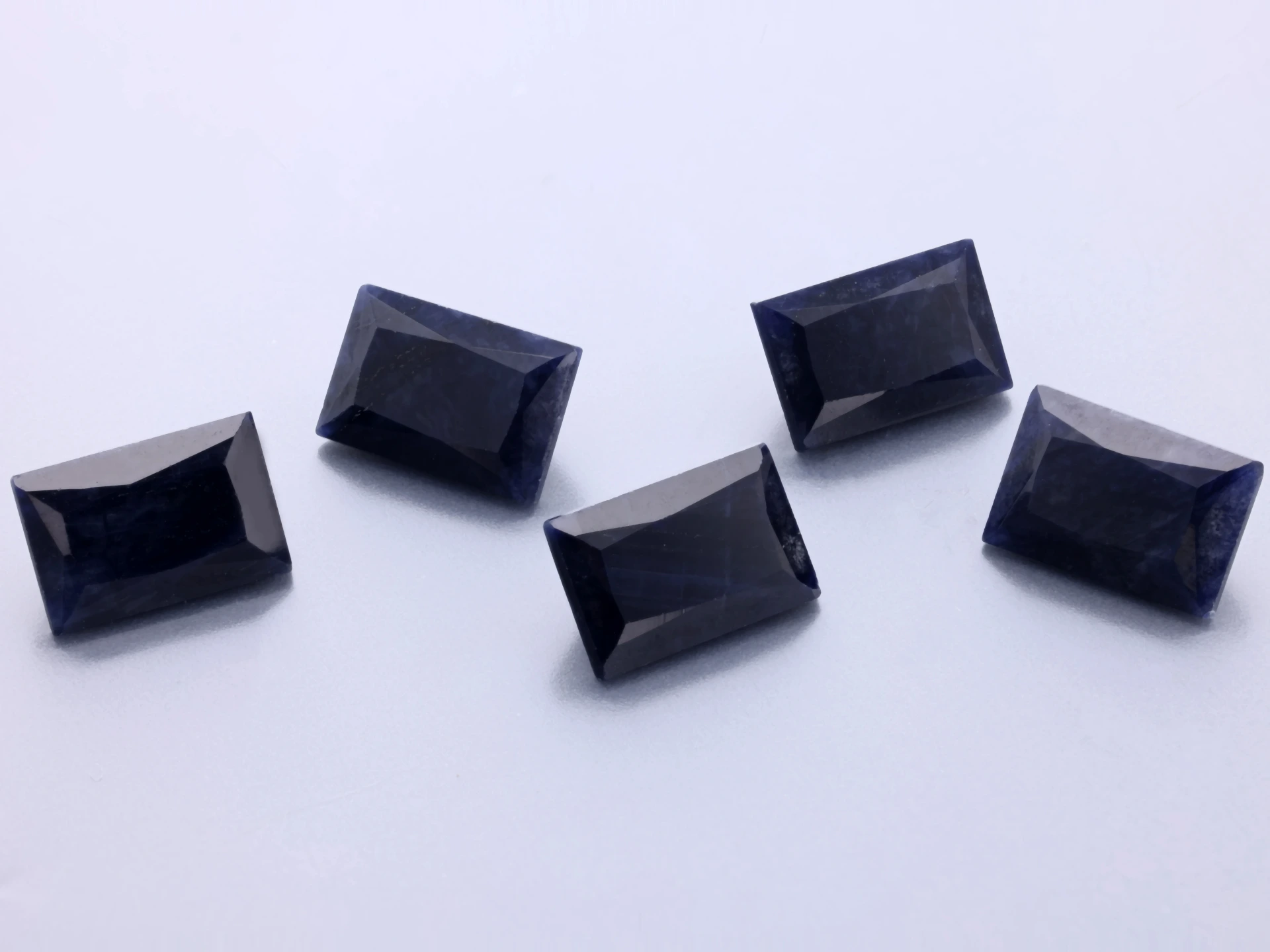 Australian Sapphire 6x4mm Radiant Baguette Black