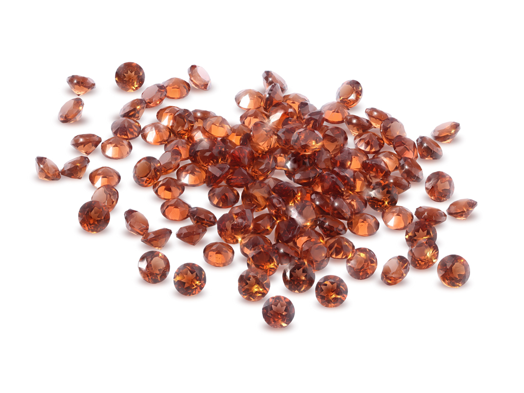 Almandine Garnet 2.25mm Round Diamond Cut