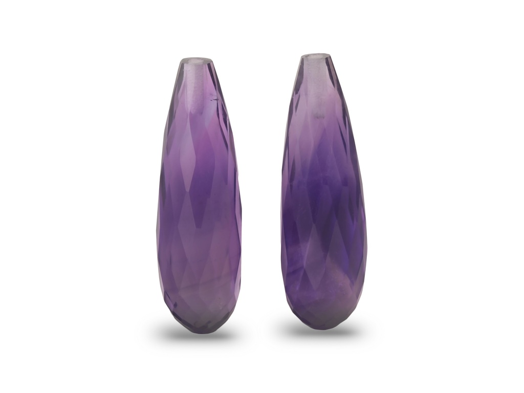 [QADL2006D] Amethyst 20x6mm Briolette Dark Pair