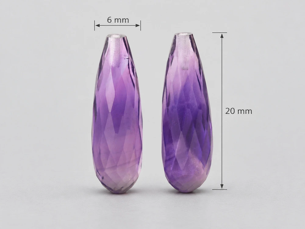 [QADL2006D] Amethyst 20x6mm Briolette Dark Pair