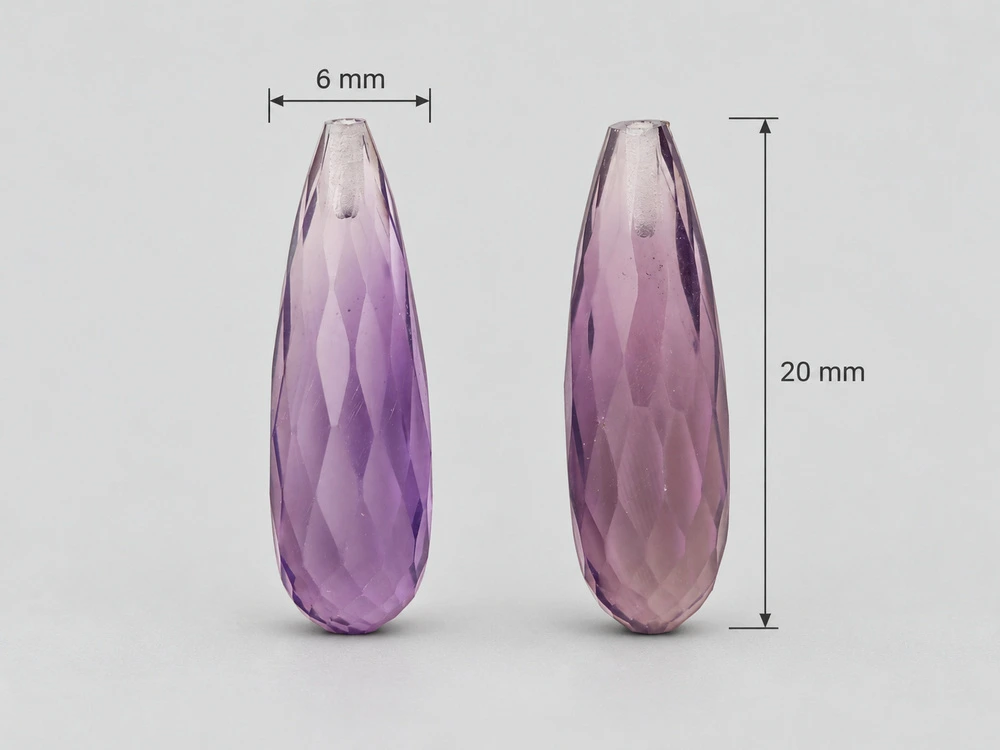 [QADL2006F] Amethyst 20x6mm Briolette Light Pair