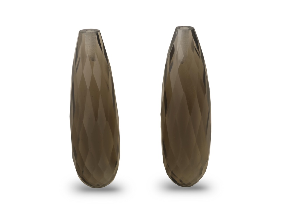 [QSDL2006P] Smoky Quartz 20x6mm Briolette Pair