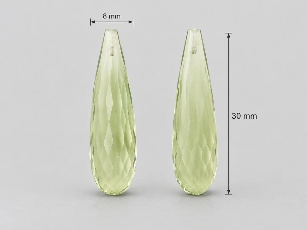 [QMDL3008P] Mint Quartz 30x8mm Briolette Pair