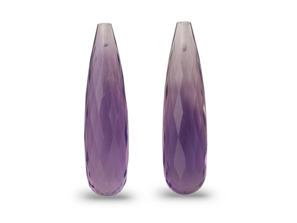 [QADL3008F] Amethyst 30x8mm Briolette Light Pair
