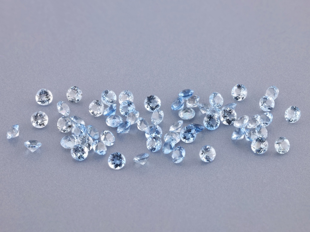 Aquamarine 1.50mm Round Diamond Cut Dark Blue