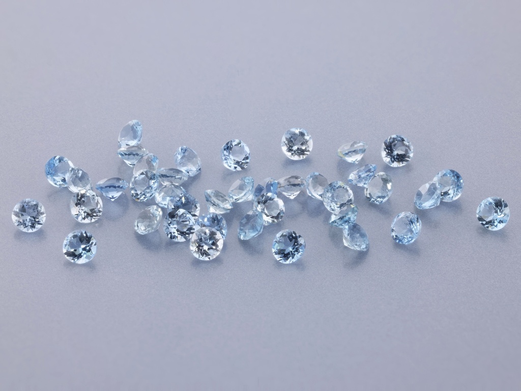 Aquamarine 2.00mm Round Diamond Cut Dark Blue