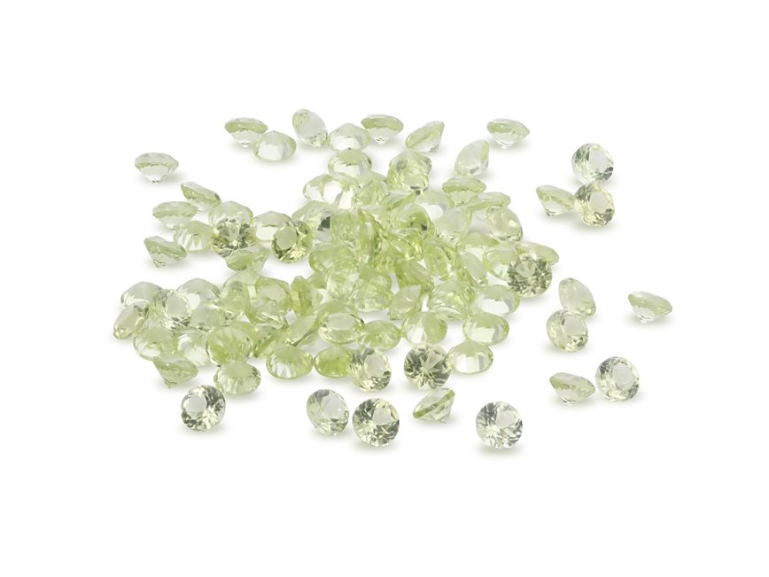 Peridot 2.00mm Round Diamond Cut
