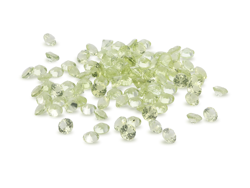 Peridot 2.25mm Round Diamond Cut