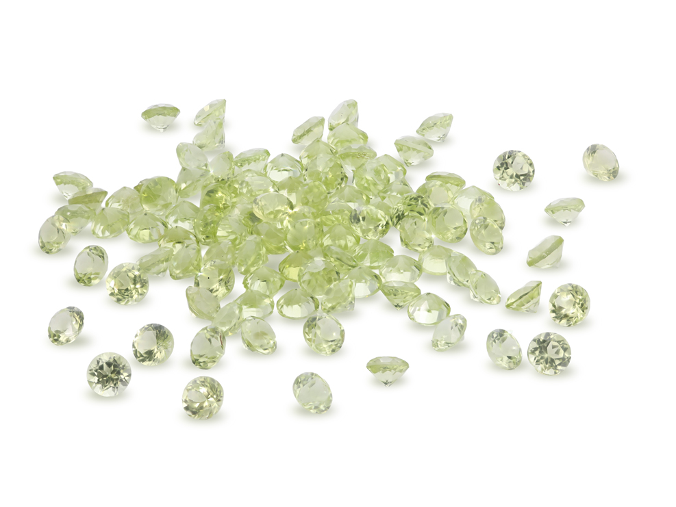 Peridot 2.50mm Round Diamond Cut