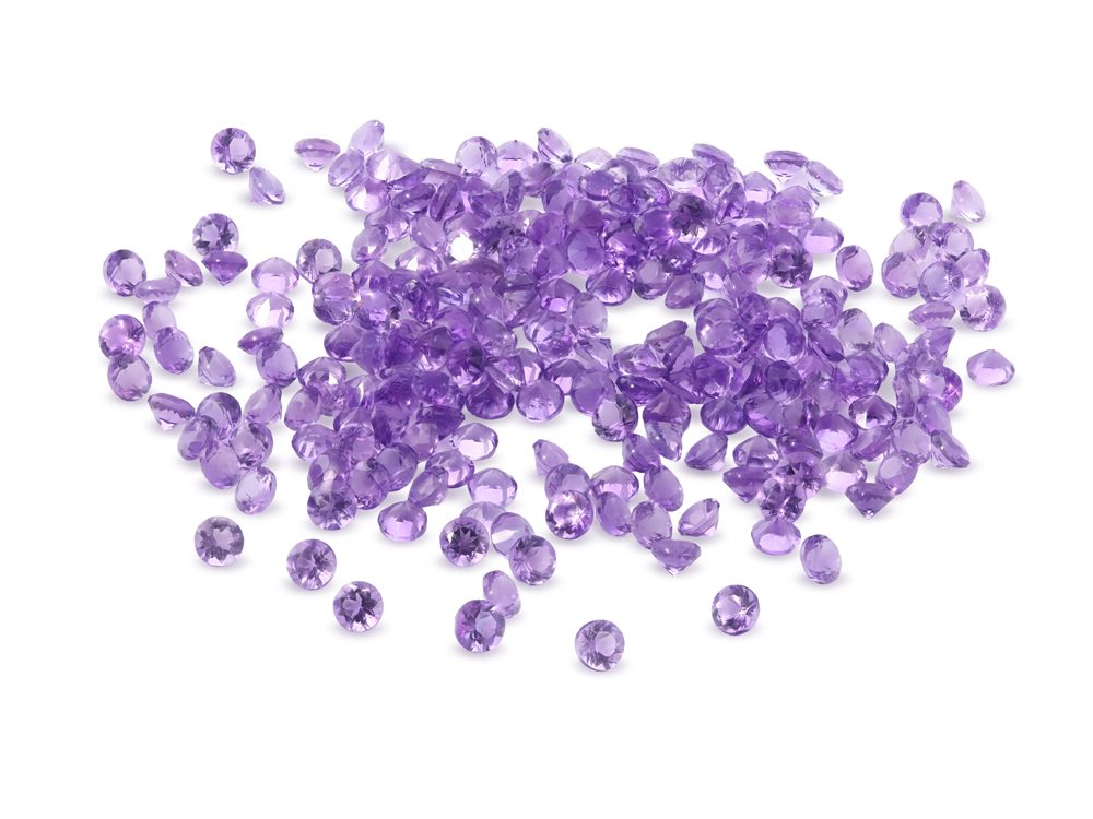 Amethyst 2.00mm Round Mid to Strong Diamond Cut