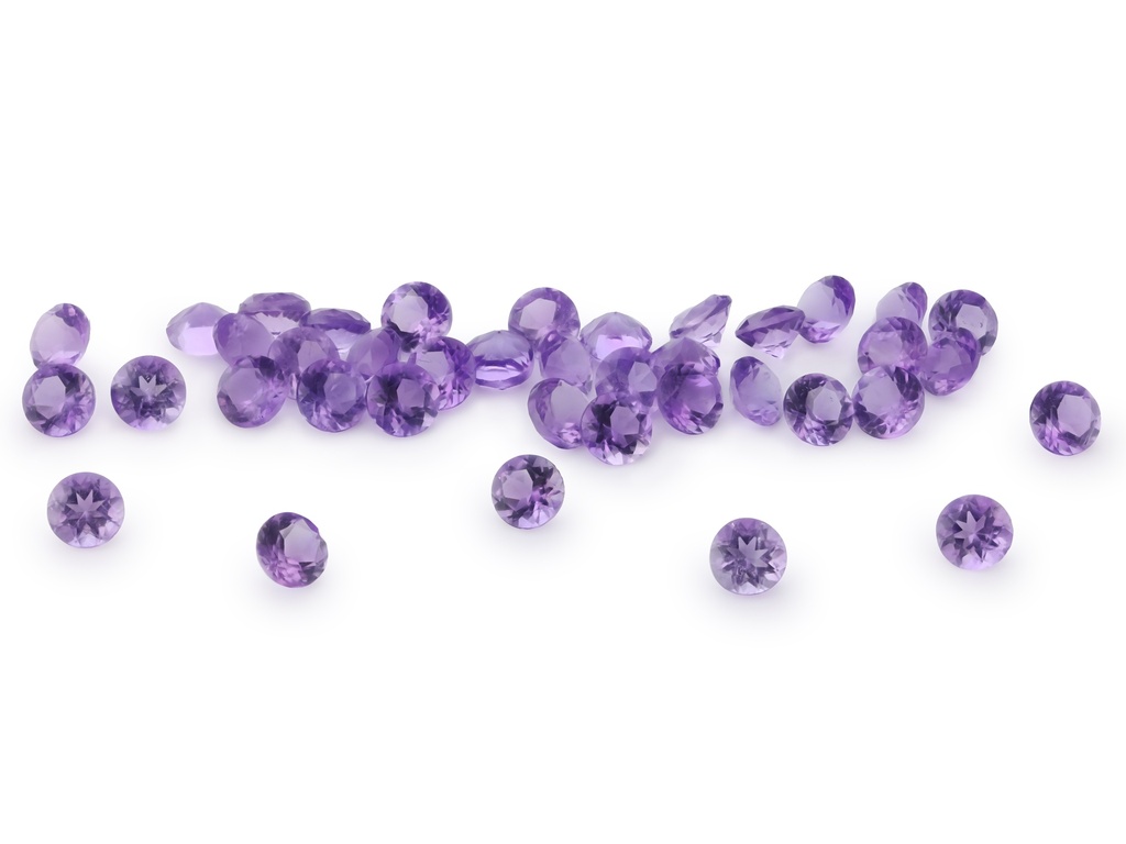 Amethyst 2.25mm Round Mid to Strong Diamond Cut