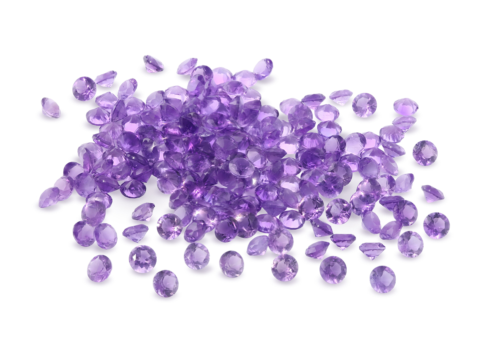 Amethyst 2.50mm Round Mid to Strong Diamond Cut
