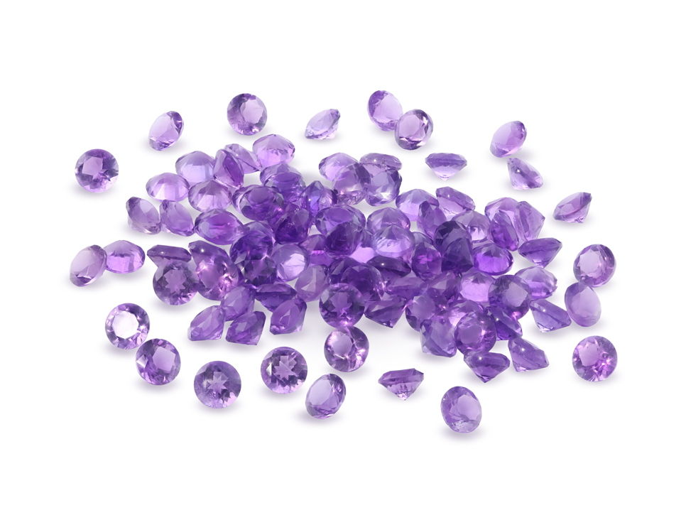 Amethyst 3.00mm Round Mid to Strong Diamond Cut