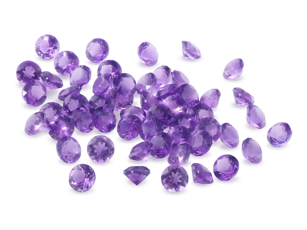 Amethyst 4.00mm Round Mid to Dark Diamond Cut
