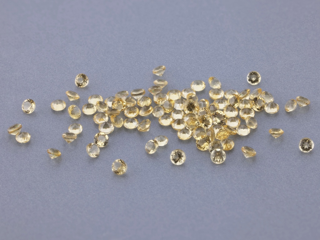 Citrine 1.25mm Round Diamond Cut