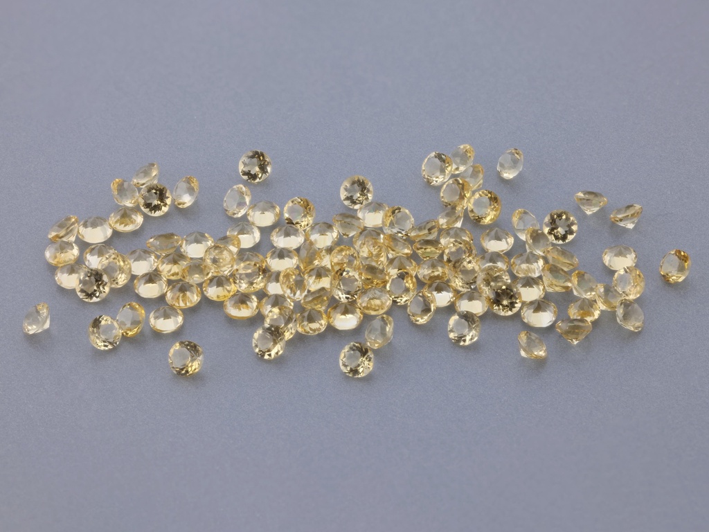Citrine 1.75mm Round Diamond Cut