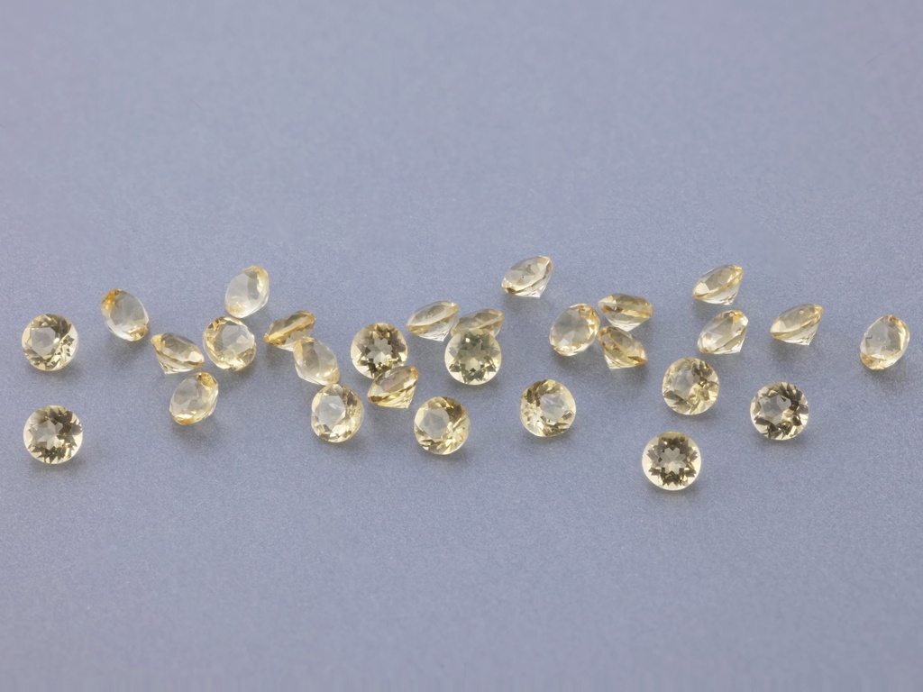 Citrine 2.00mm Round Diamond Cut