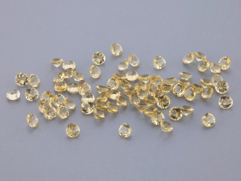 Citrine 2.25mm Round Diamond Cut